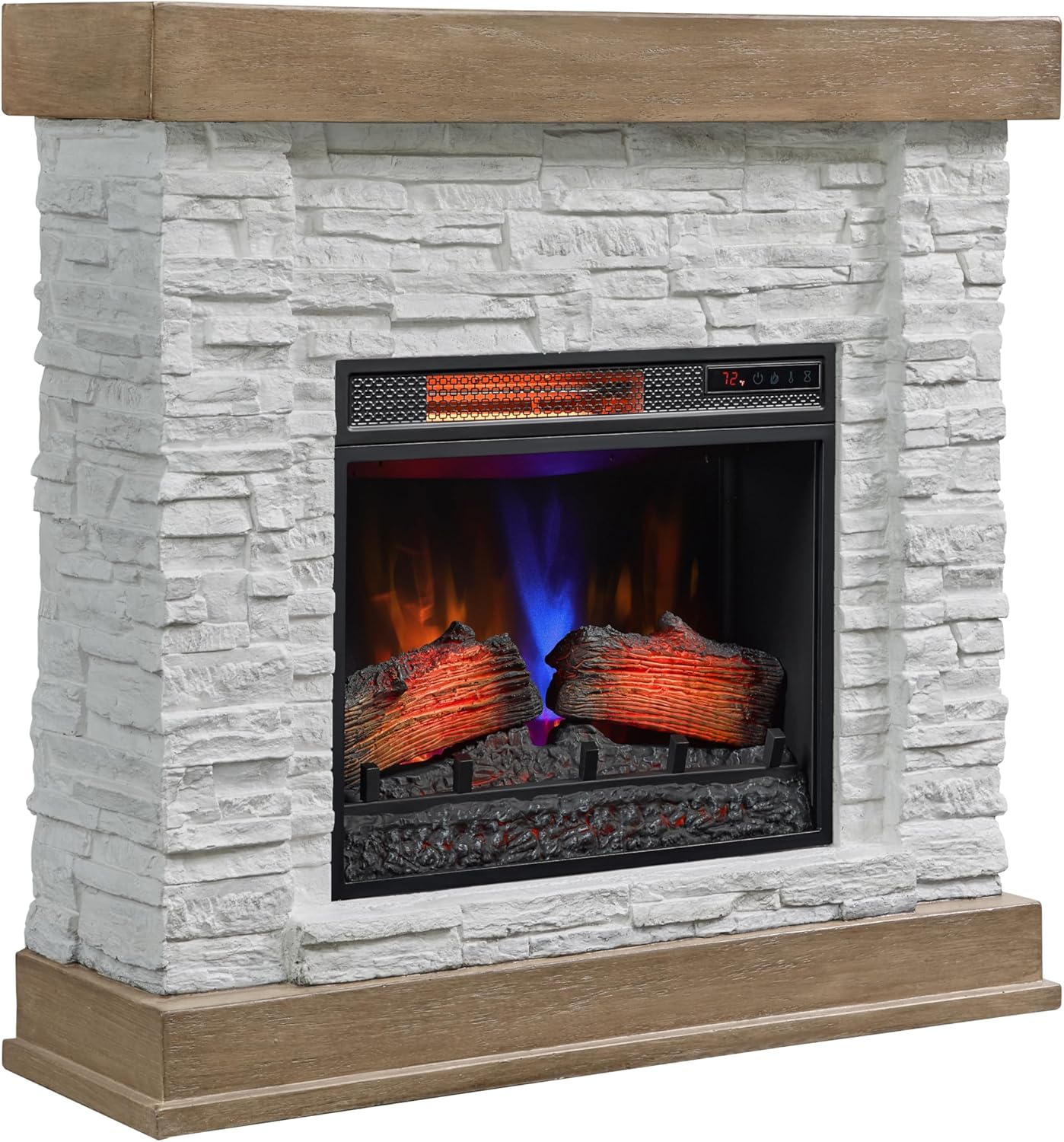 duraflame Wall Mantel Electric Fireplace, Rustic White