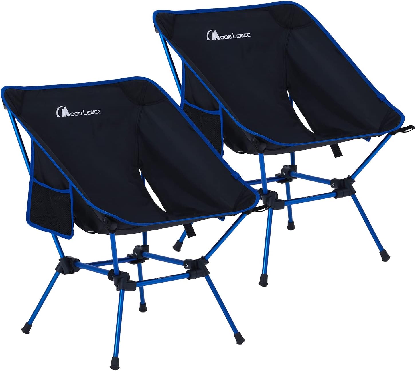 MOON LENCE Portable Camping Chairs 2 Pack, Backpacking Chairs,The 3rd Gen Folding Chairs, Compact Lightweight for Backpacking Hiking, Heavy Duty, with 2 Side Pockets