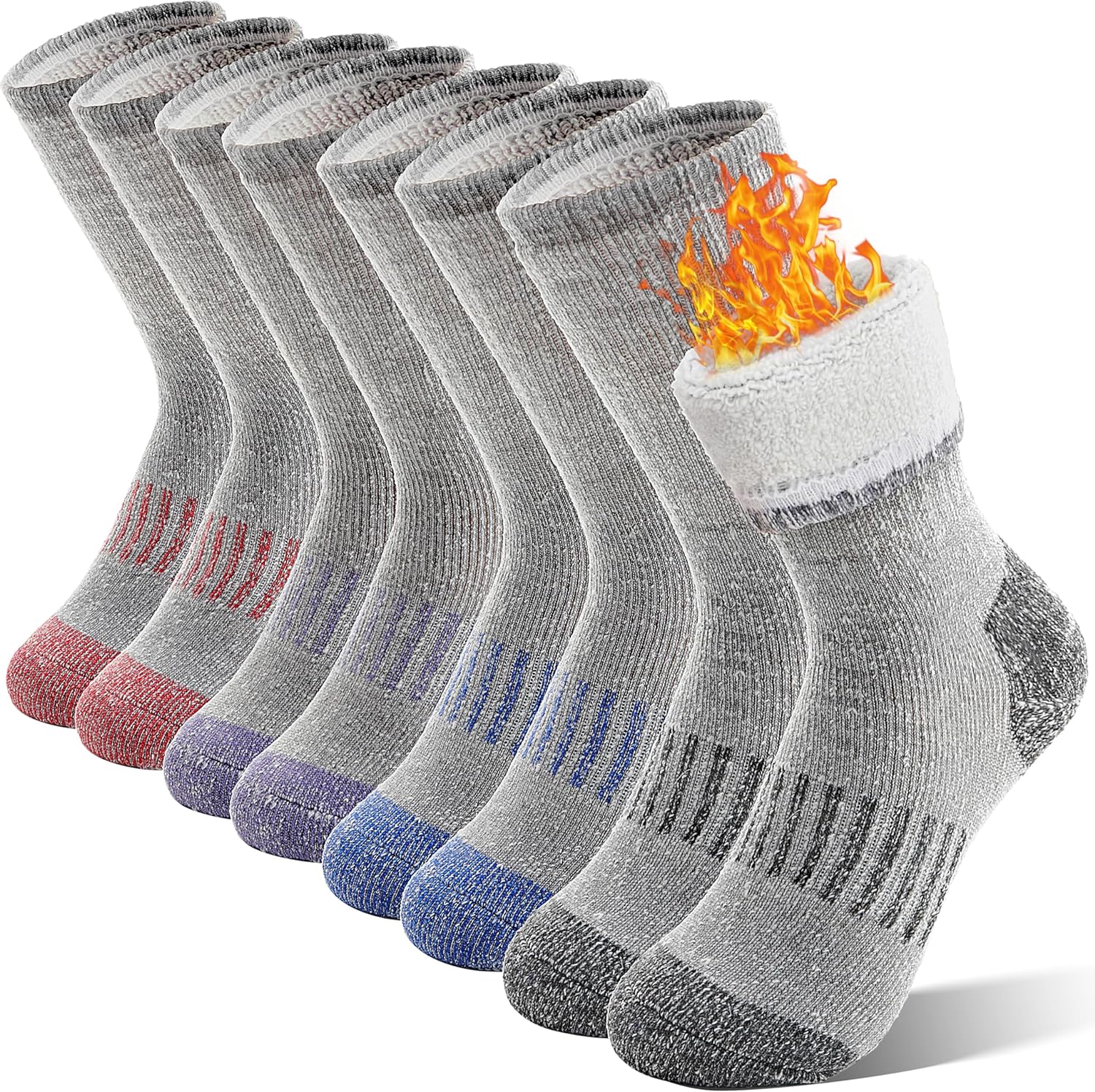 Kids Merino Wool Hiking Socks Girls Boys Teen Winter Thermal Cozy Warm Thick Cushion Boot Socks