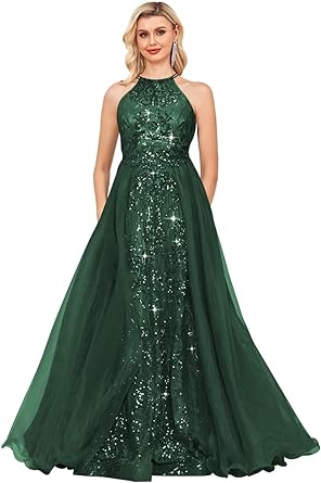 Floral Sequin Prom Dresses for Women A Line Ball Gown with Cape Sparkly Evening Gowns