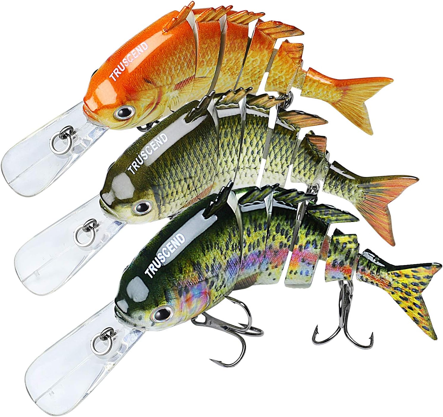 TRUSCEND Fishing Lures for Freshwater and Saltwater, Lifelike Swimbait for Bass Trout Crappie, Slow Sinking Bass Fishing Lure, Amazing Fishing Gifts for Men, Must-Have for Family Fishing Gear