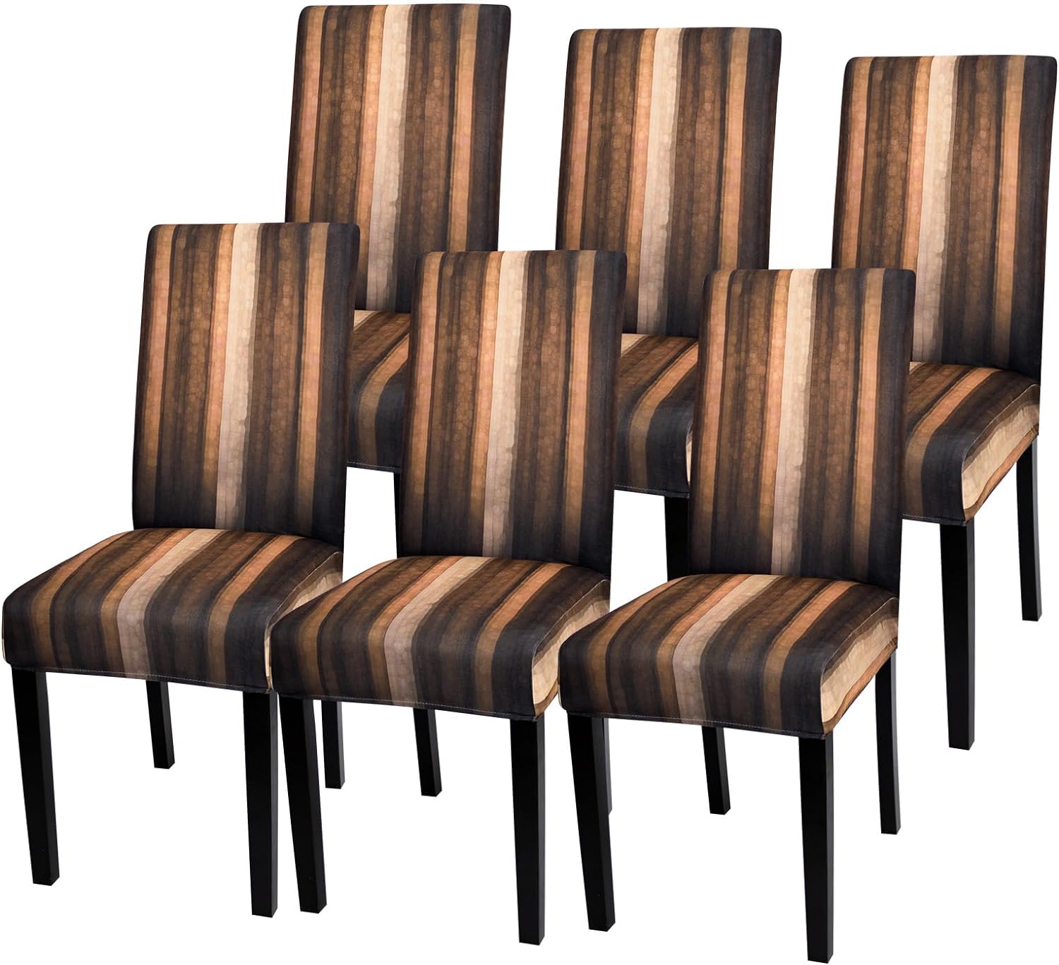 Very stretchy and fit well on chairs! Durable and easy to clean. Nice designs to choose from!