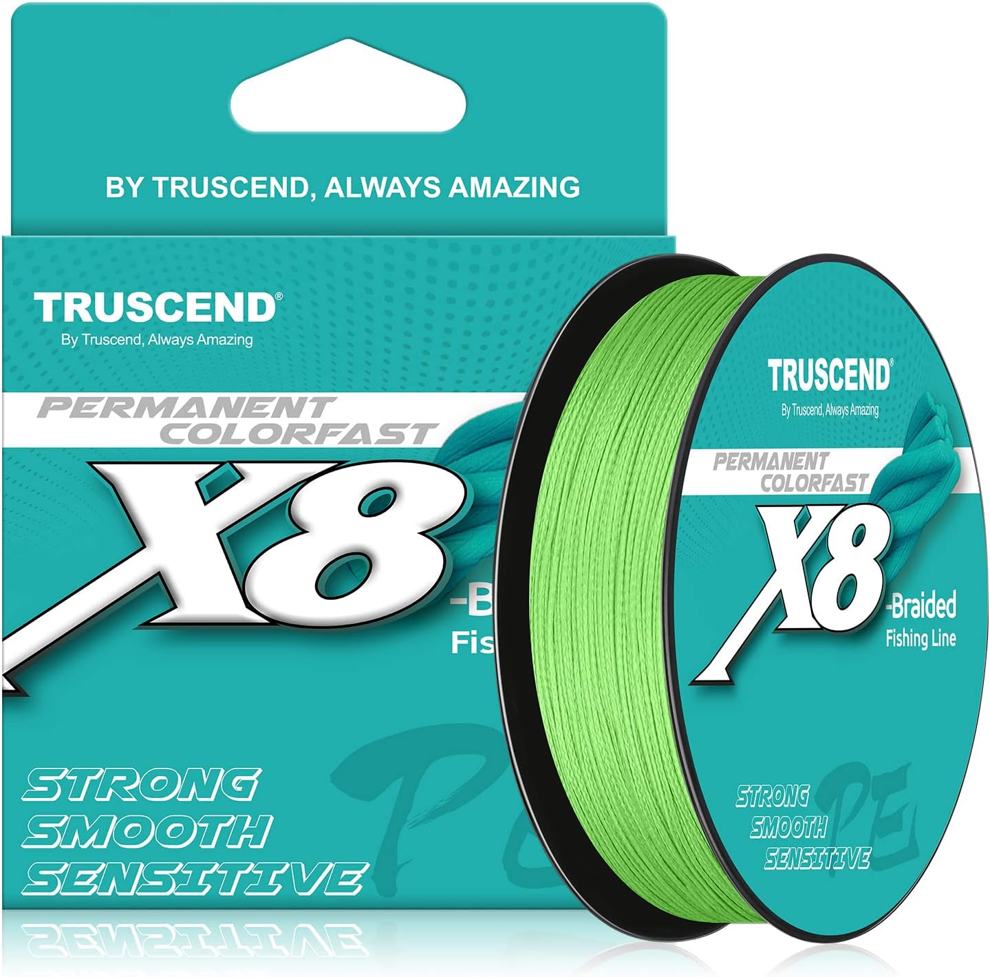 TRUSCEND X8 Braided Fishing Line, Durable and Valuable PE Braid Line for Professional, More Thinner More Smoother Performance for Casting Well, Must-Have Freshwater Fishing Gear, Fishing Gift for Men