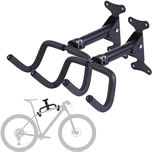 Bike Wall Mount Rack | Bicycle Rack Storage | Horizontal Bicycle Storage Hanger | Adjustable Bike Hanging Hook, Heavy Duty Bike Rack Hook Holder Mounted Garage Indoor or Home