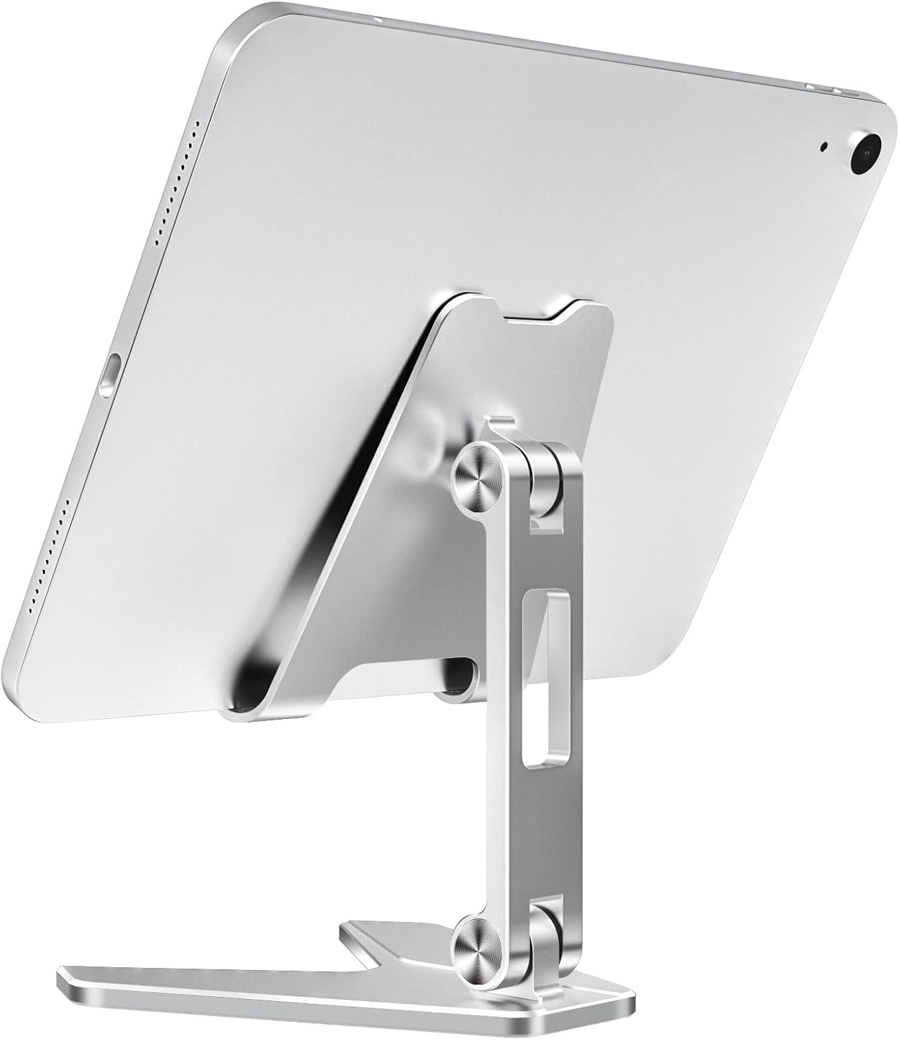 MoKo Tablet Stand Holder, Adjustable Foldable Aluminum iPad Stand Holder Desk Universal Supports for 4-11 Inch Device, Compatible with iPad Pro 11, iPad Air, iPad Mini, iPad 9, Samsung Tablet, Silver