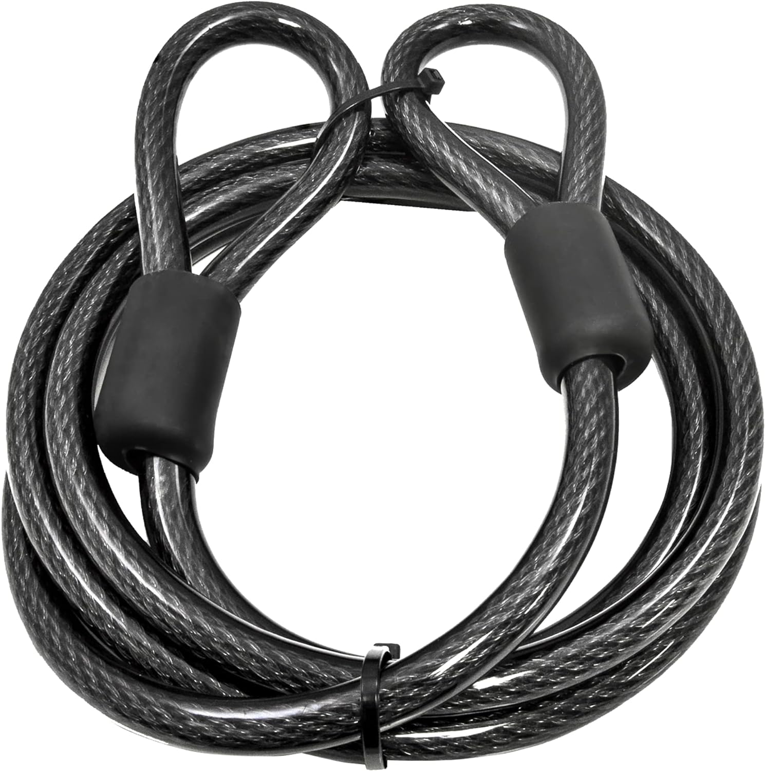 Lumintrail 12mm (1/2 inch) Heavy-Duty Security Cable, Vinyl Coated Braided Steel with Sealed Looped Ends (4', 7', 10', 15' or 30') (15-FT)