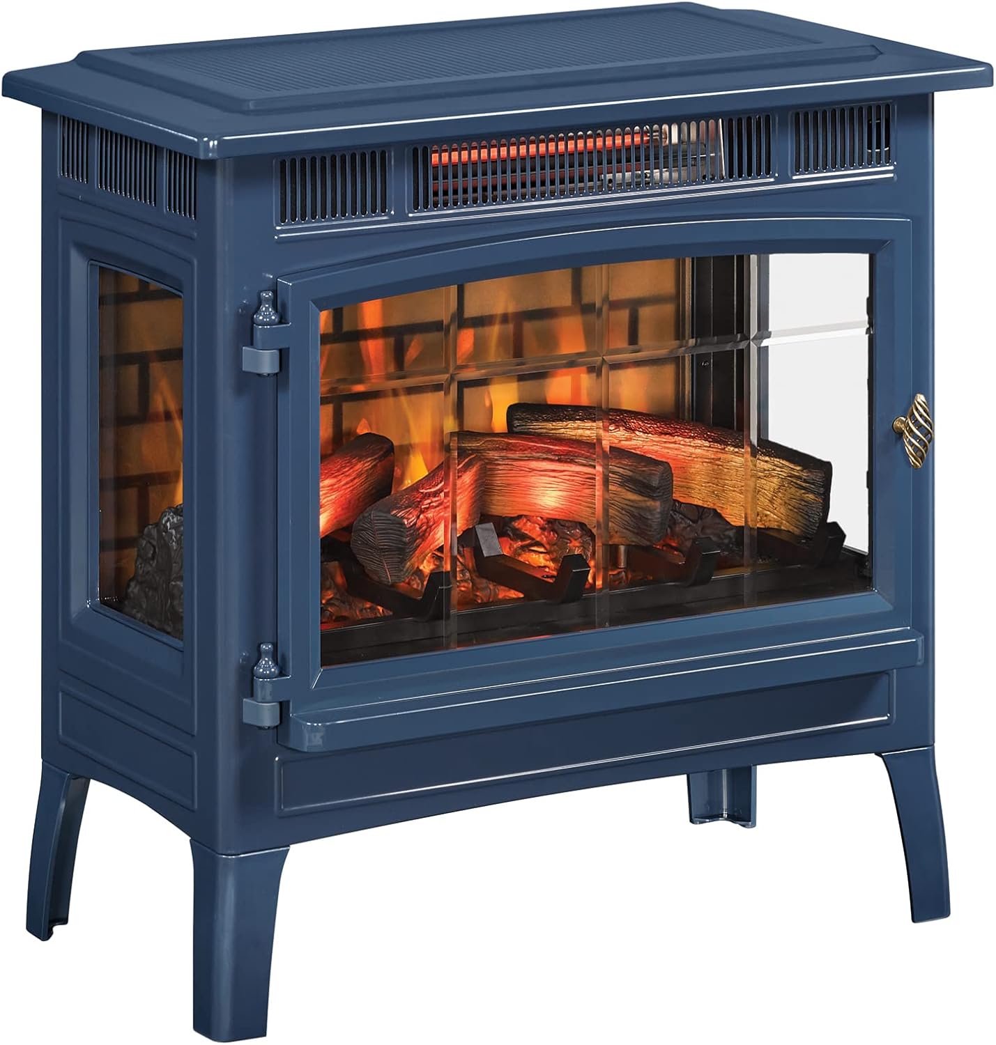 Duraflame Electric Infrared Quartz Fireplace Stove with 3D Flame Effect, Navy