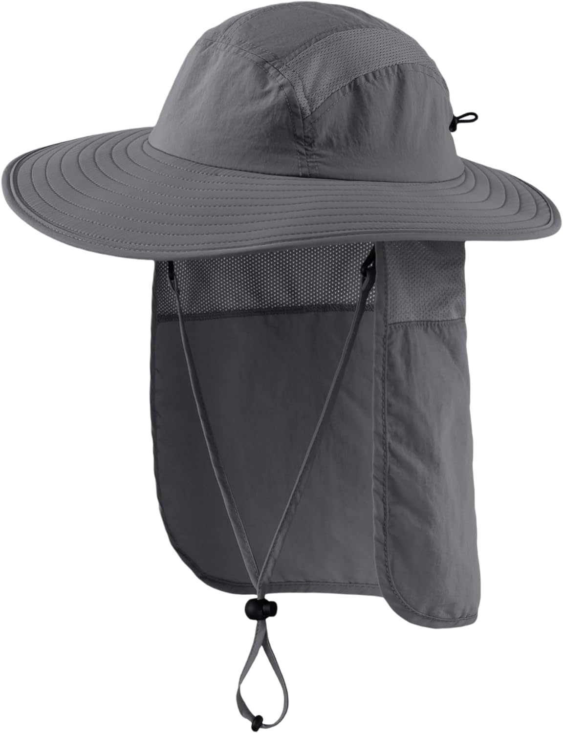 Home Prefer Mens UPF 50  Sun Protection Cap Wide Brim Fishing Hat with Neck Flap