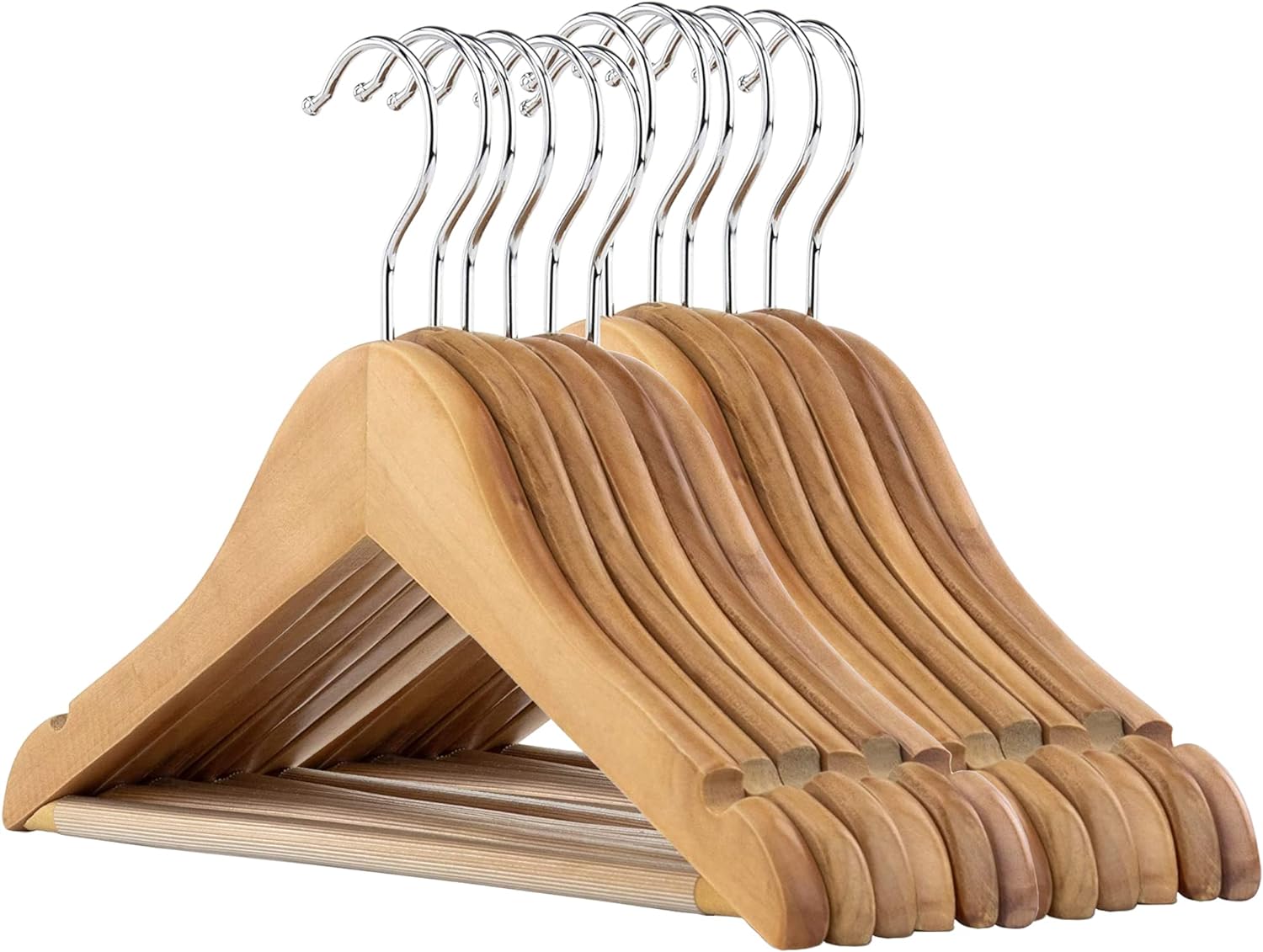 HANGERWORLD Wooden Kids Clothes Hangers, 12 Pack, Size 11.8inch for Toddler and Children' Closet