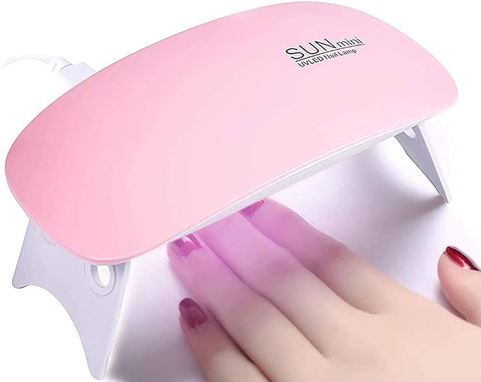 Mini Nail Lamp, UV/LED Gel Nail Dryer, 6W Portable Manicure Tool (PINK)