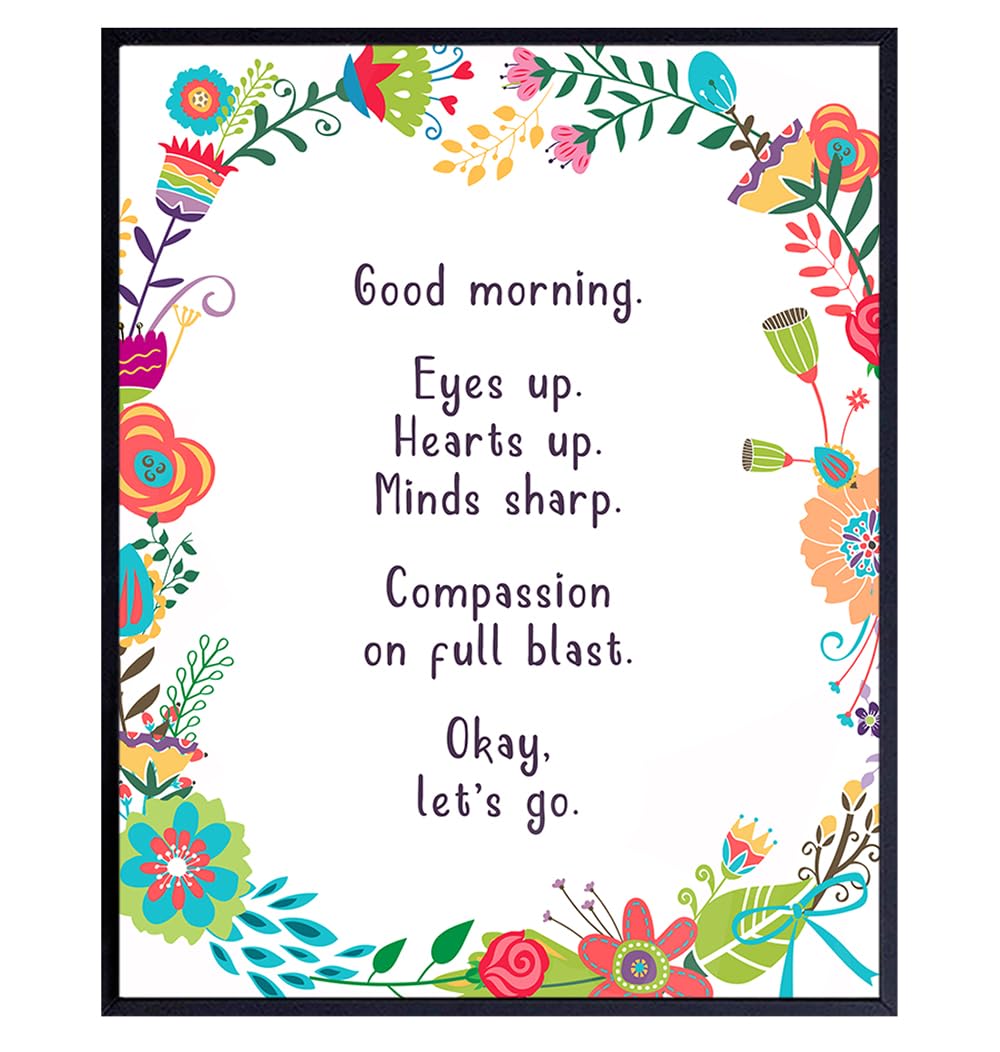 Good Morning Merchandise - Positive Quotes Wall Decor Poster - Motivational Wall Art - Bathroom Decor for Women - Unique Funny Housewarming Gift for Her, Wife - 8x10 Room Decoration