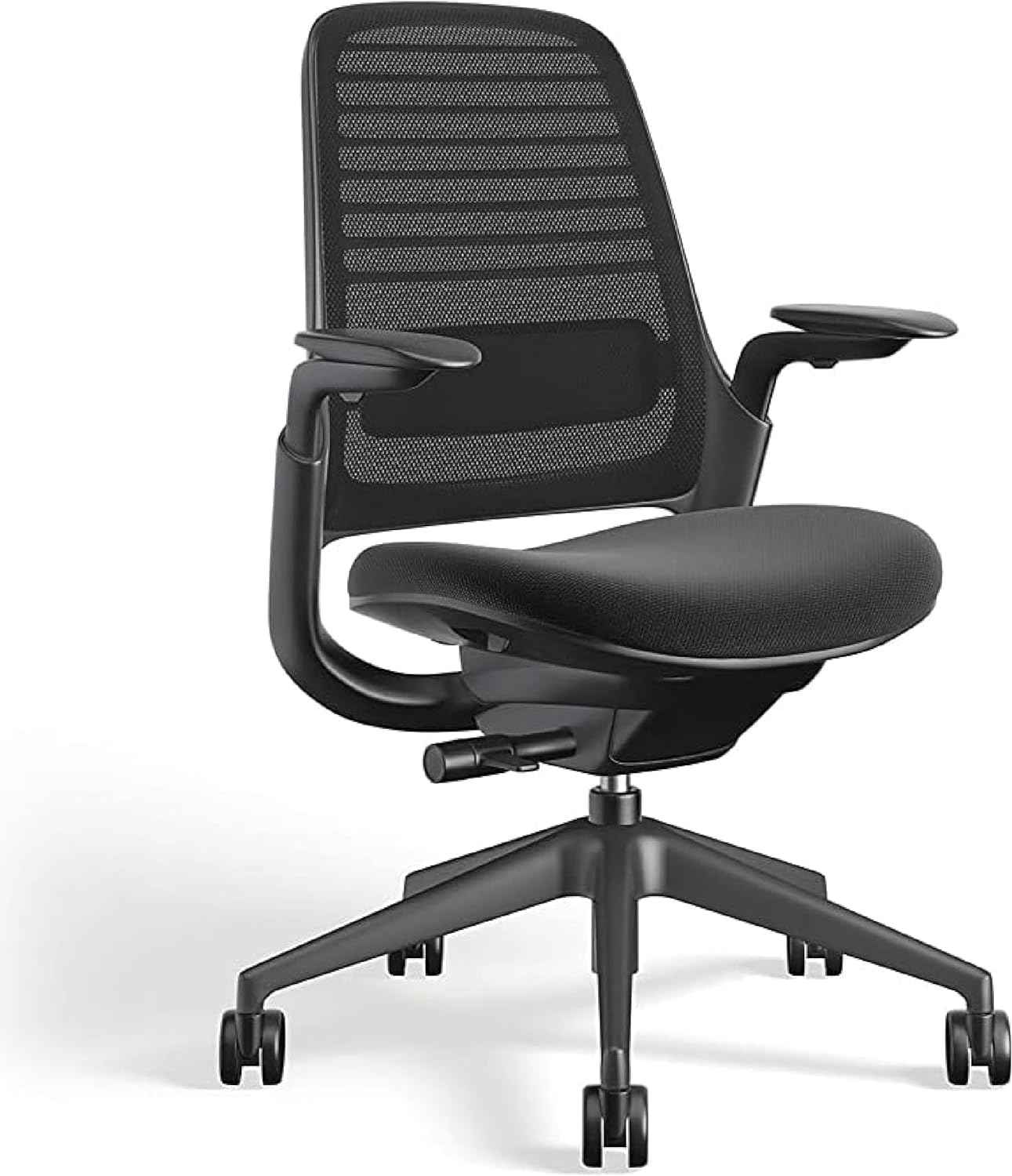 Steelcase Series 1 Office Chair - Ergonomic Work Chair with Wheels for Carpet - Helps Support Productivity - Weight-Activated Controls, Back Supports & Arm Support - Easy Assembly - Licorice