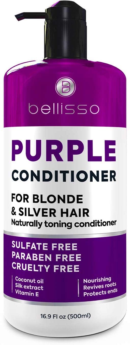 Purple Conditioner for Blonde Hair - Sulfate and Paraben Free Toner - No More Orange and Yellow Brassy Tones - More Balance for Color Treated, Bleached, Silver, White and Gray Hair - Women and Men