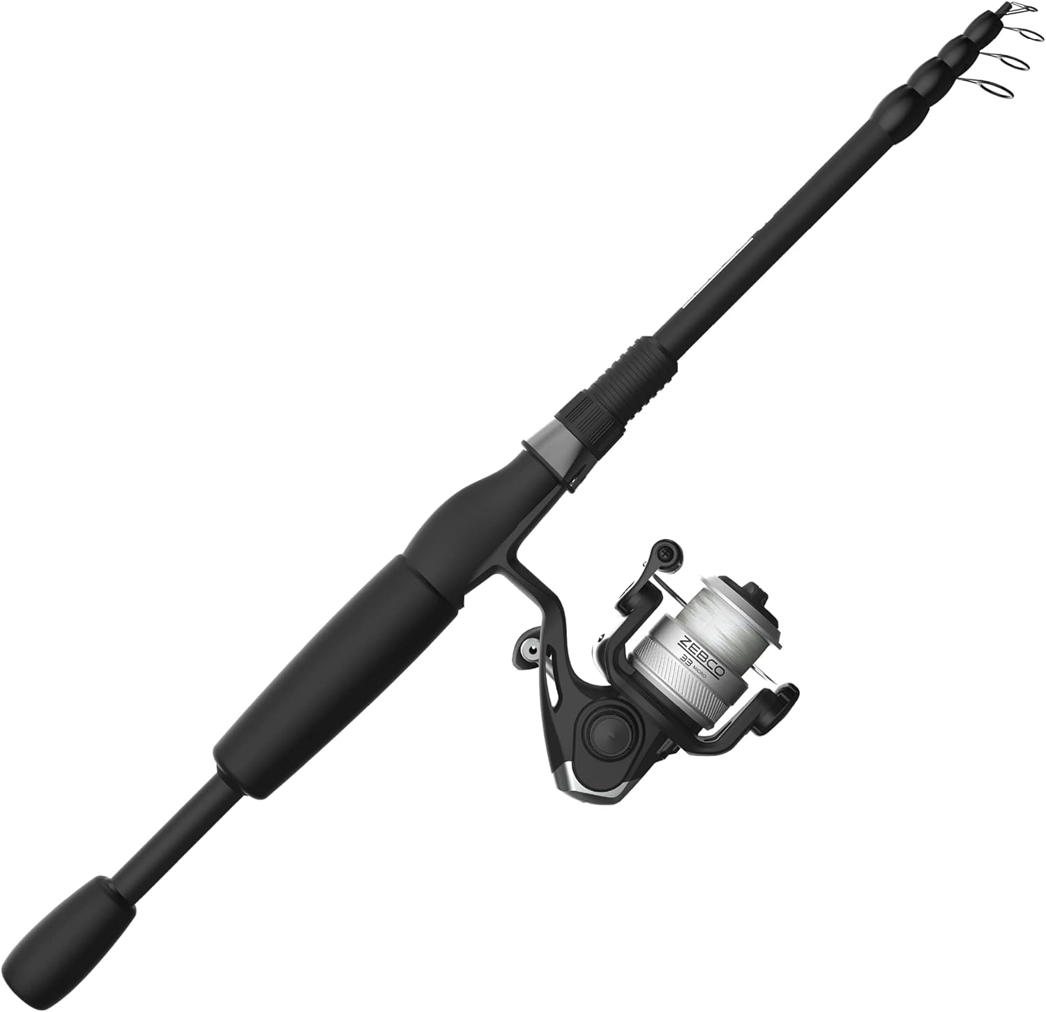 Zebco 33 Spinning Reel and Telescopic Fishing Rod Combo