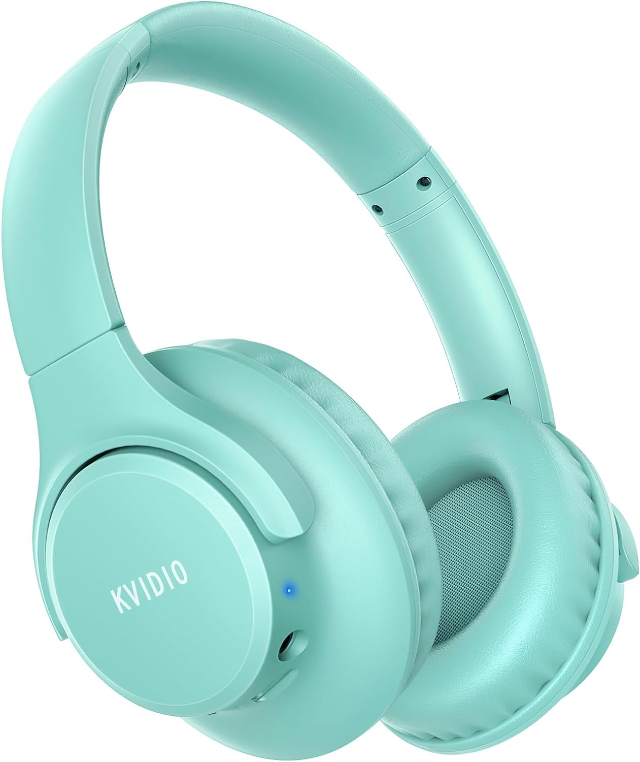 KVIDIO [Updated] Bluetooth Headphones Over Ear, 65 Hours Playtime Wireless Headphones with Microphone,Foldable Lightweight Headset with Deep Bass,HiFi Stereo Sound for Travel Work Cellphone (Green)