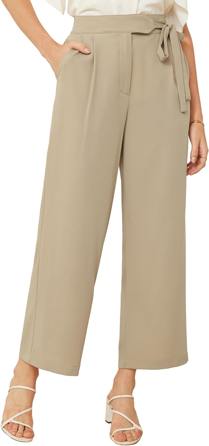 GRACE KARIN Wide Leg Work Pants for Womens High Waisted Business Casual Trousers