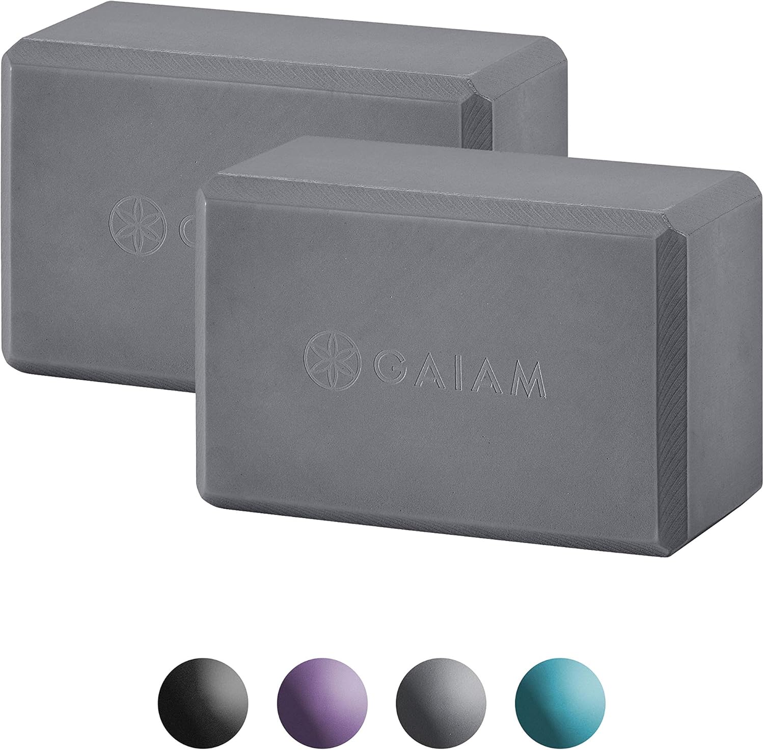 Gaiam Essentials Yoga Block (Set Of 2)  Supportive, Soft Non-Slip Foam Surface For Yoga, Pilates, Meditation