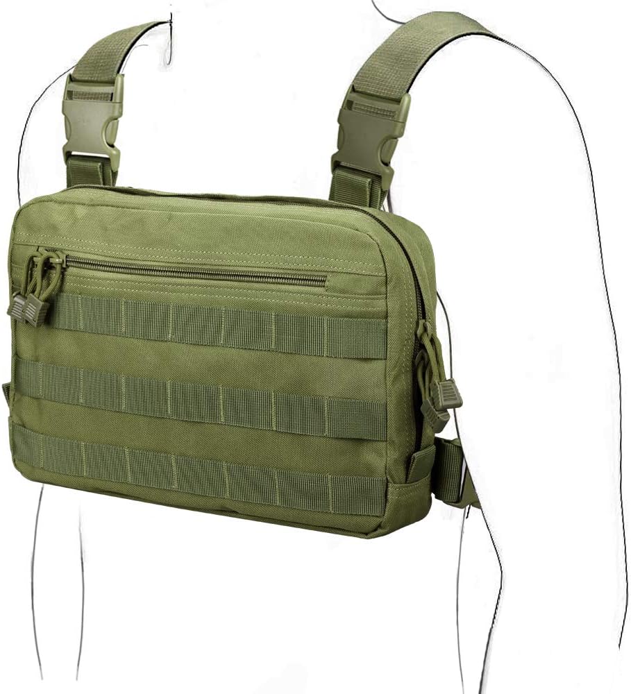 WYNEX Tactical Chest Rig Bag, Recon Kit Bags Combat EDC Front Pouch for Wargame