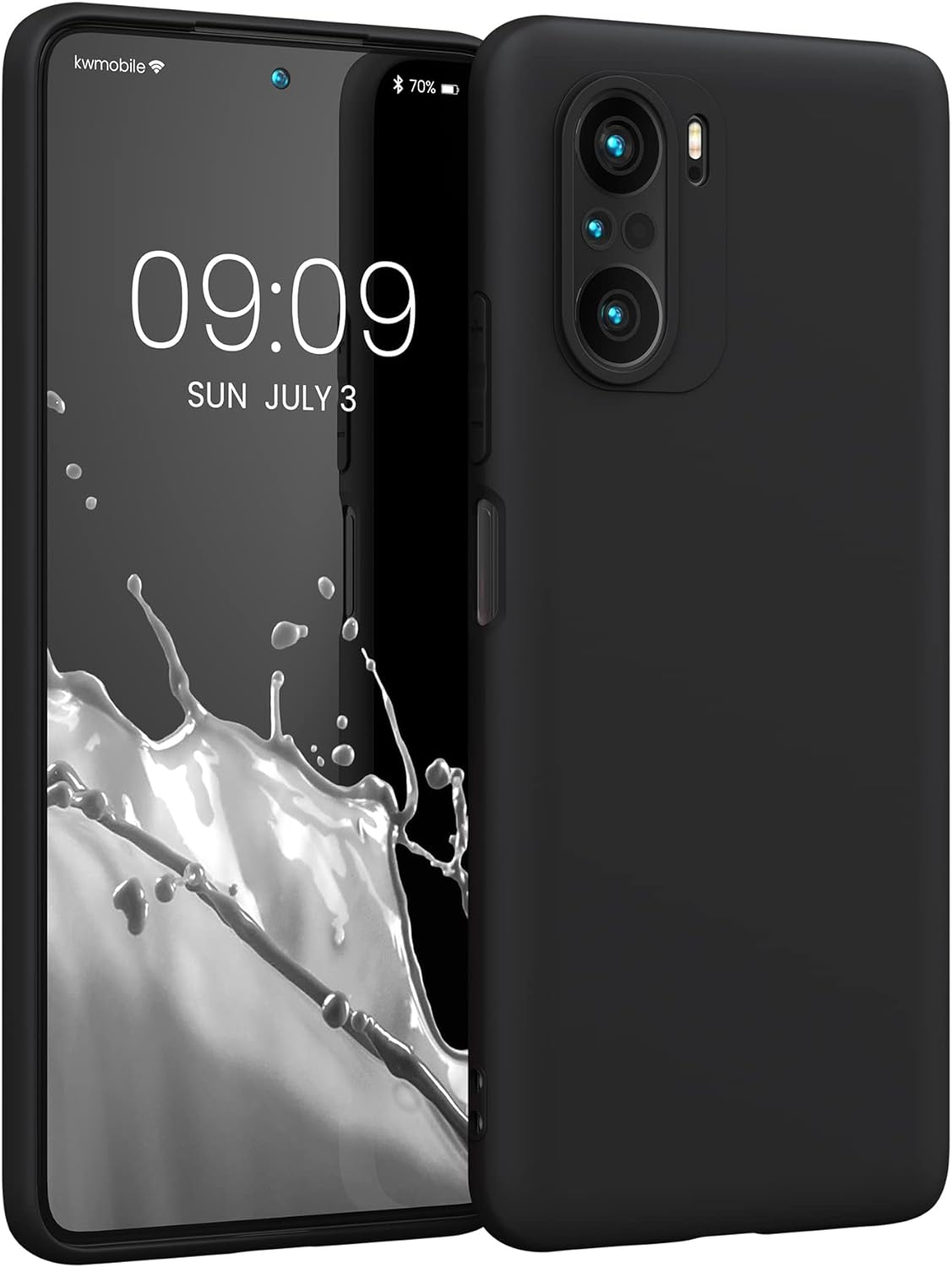 kwmobile Case Compatible with Xiaomi Mi 11i / Poco F3 Case - Soft Slim Protective TPU Silicone Cover - Black