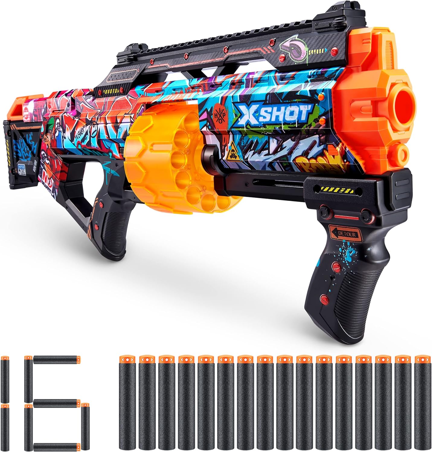 XShot+Skins+Last+Stand+Foam+Dart+Blaster+-+Graffiti%2c+16+Darts+by+ZURU