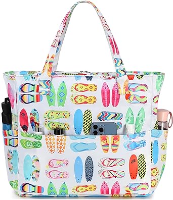 Beach Pool Bags Tote for Women Ladies Large Gym Tote Carry On Bag With Wet Compartment for Weekender Travel Waterproof