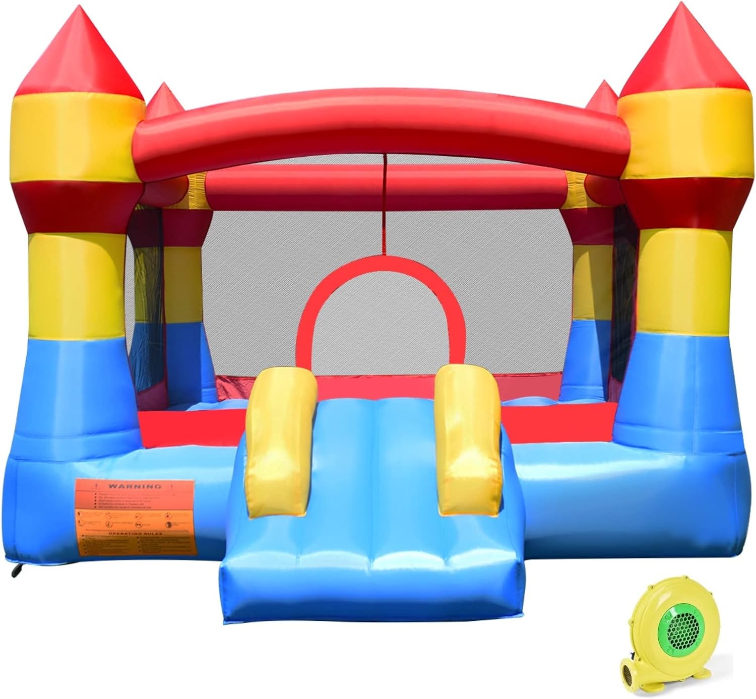 Costzon Inflatable Bounce House, Big Bouncy House for Kids Indoor Outdoor Party Family with Large Jumping Area, Toddler Jump Castle Bounce House with Blower Included for Christmas Birthday Gifts