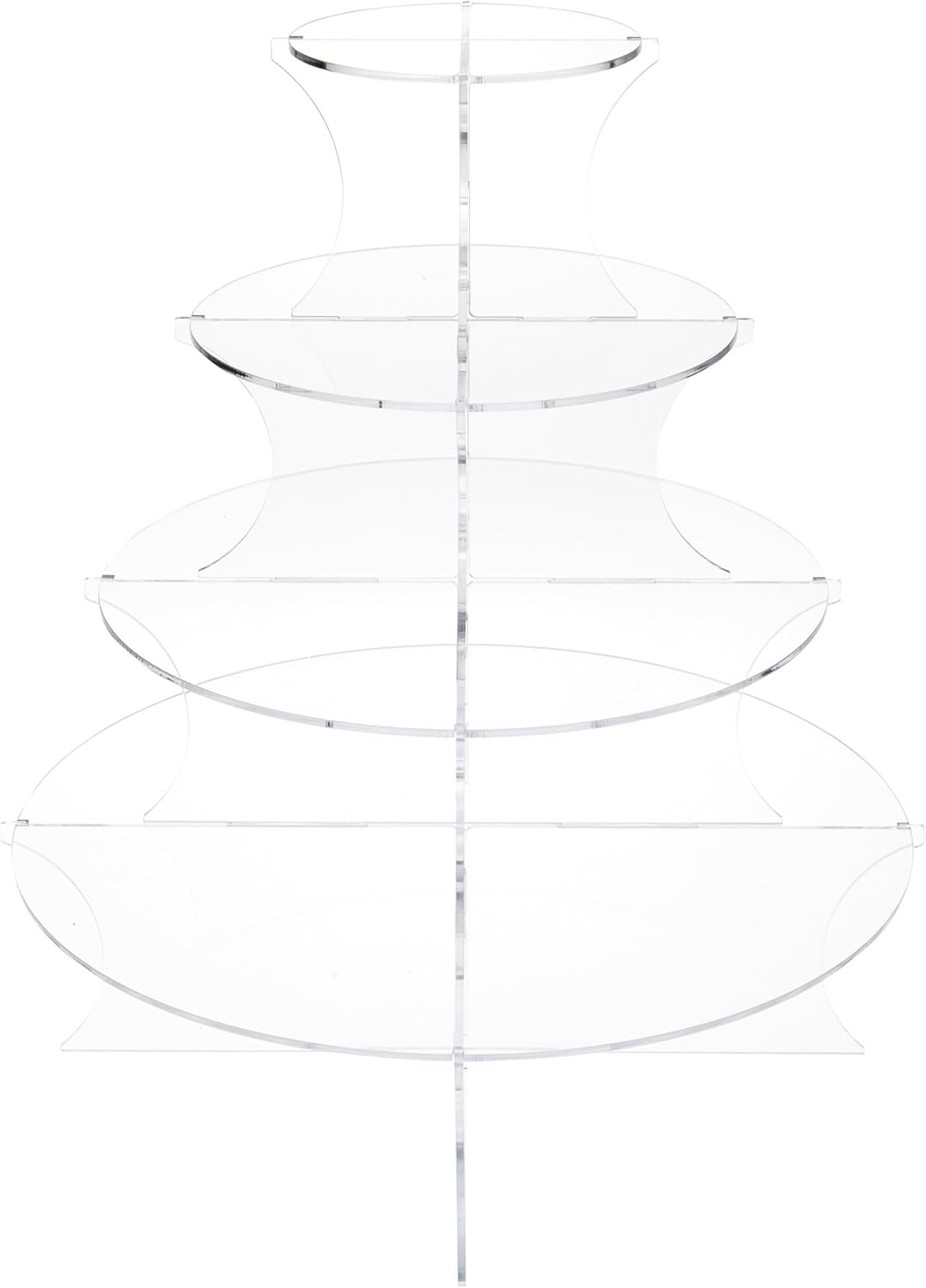 Plymor Clear Acrylic Graduated 4-Tiered Round Display Riser, 16 H x 14 W