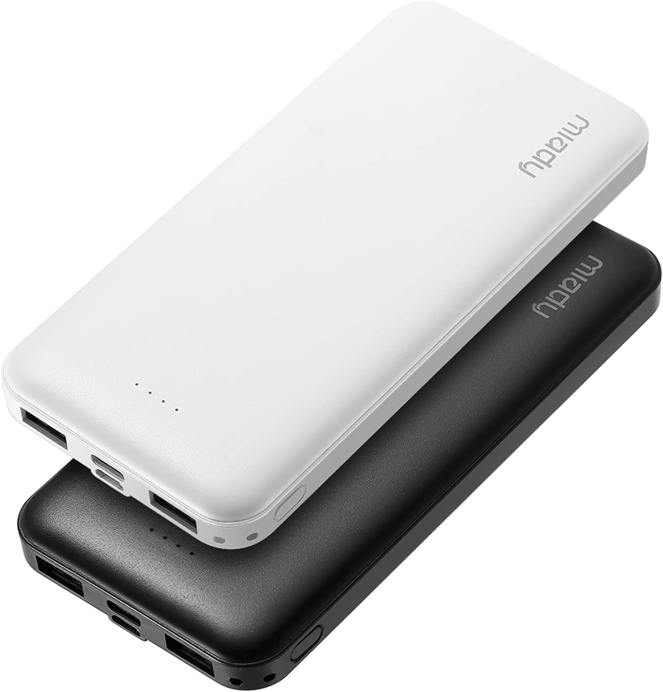 Miady 2-Pack 10000mAh Dual USB Portable Charger, USB-C Fast Charging Power Bank, Backup Charger for iPhone 15/14/13, Galaxy S23/22, Pixel and etc