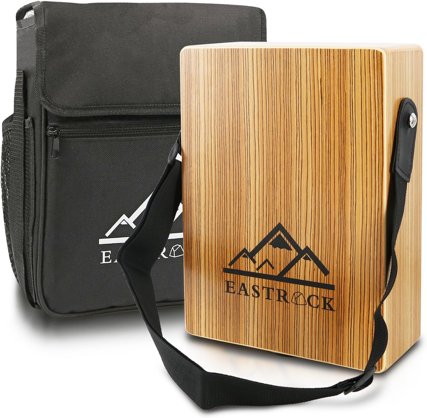 EastRock Portable Cajones Beat Box Hand Drum Cajon, Stringed Persussion Instrument Kit with a Carrying Bag, with Guitar Strings