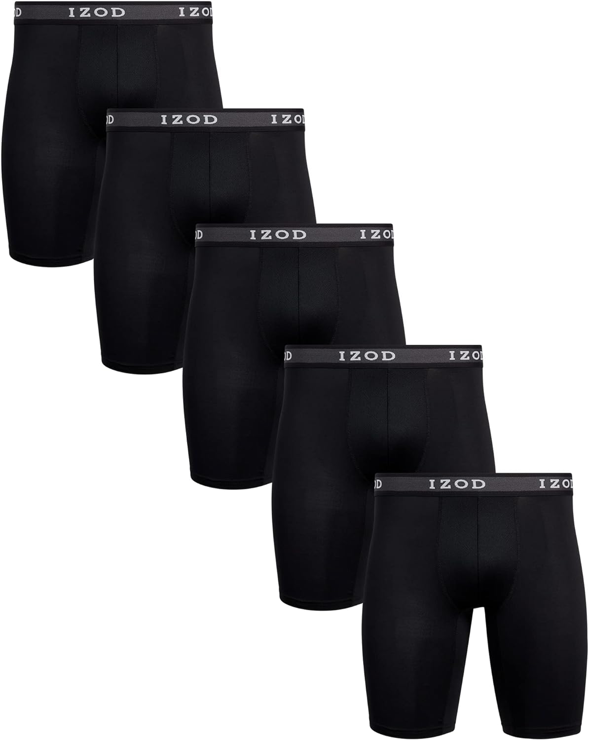 IZOD Men's Underwear  Long Leg Performance Boxer Briefs (5 Pack)