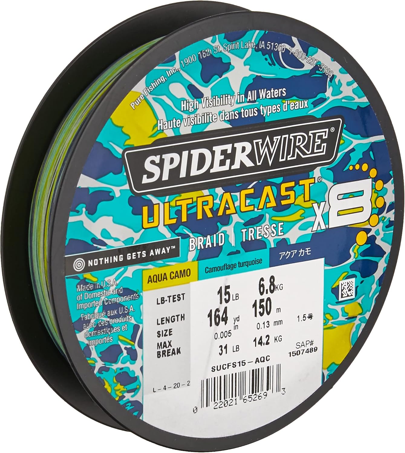 SpiderWire Ultracast Braid Aqua Camo 0.005in | 0.12mm