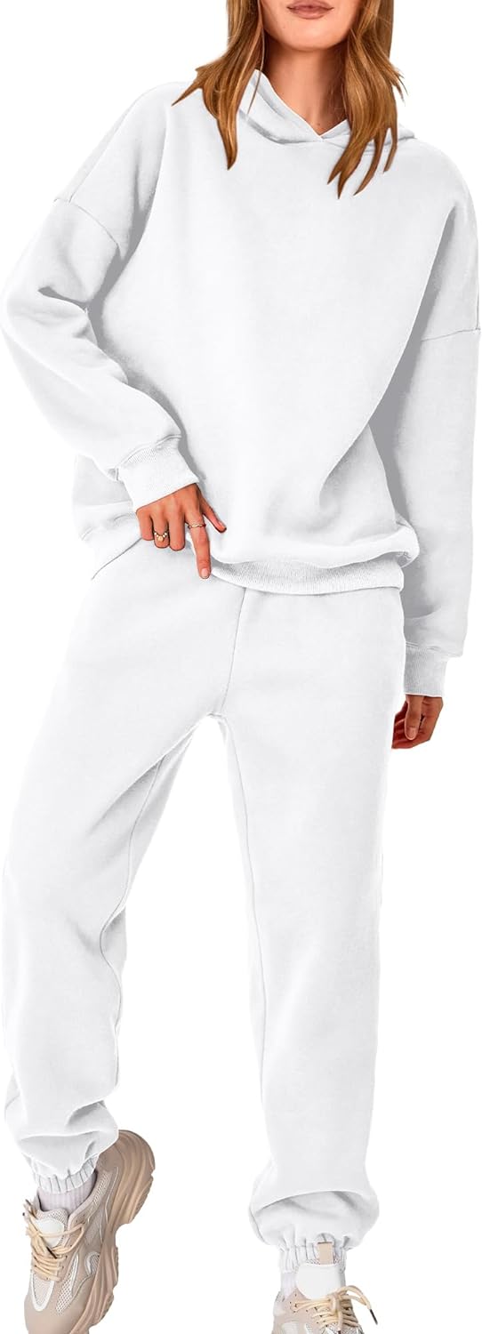 BTFBM Women 2 Piece Sweatsuits Long Sleeve Hooded Pullover Jogger Pants Fall Winter Casual Loose Lounge Sets Tracksuit