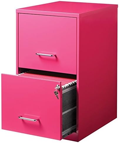 Home Square Value Pack (Set of 2) Drawer File Cabinet in Blue and Pink