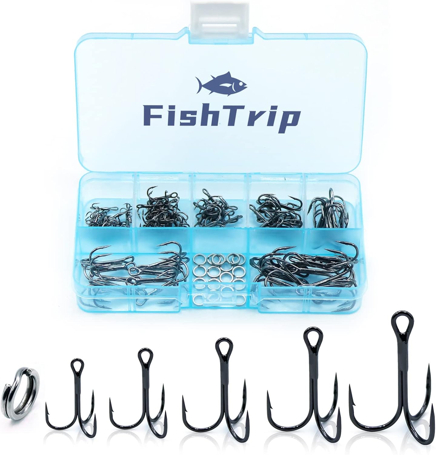 Fishing Treble Hooks Black 25pcs/Pack,Triple Hooks High Carbon Steel Brabed Sharp,Replacement Fishing Hooks on Hard Lures for Freshwater Saltwater (4#-16#)