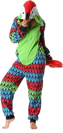 Just Love Parrot and Flamingo Adult Onesie Pajamas