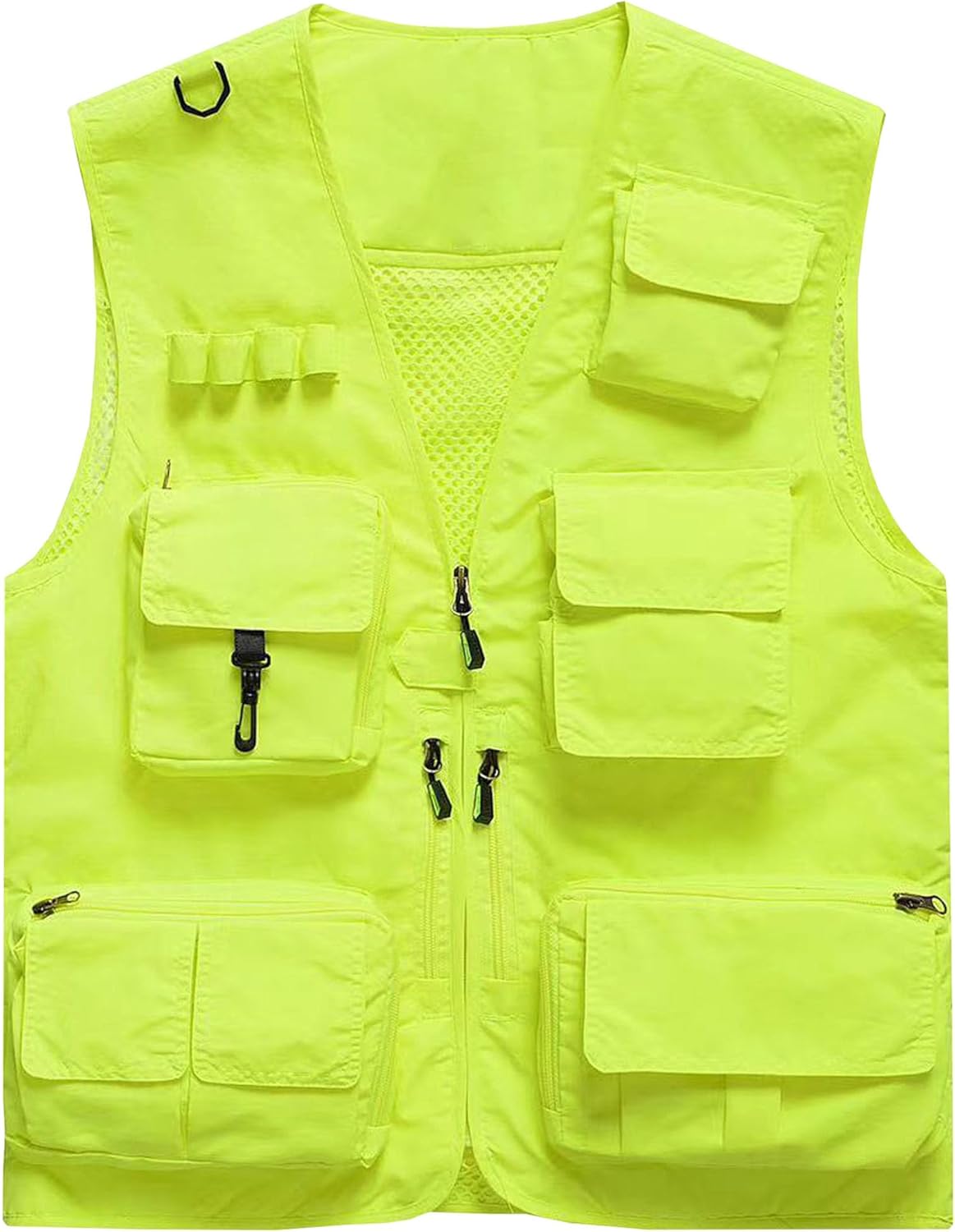 Flygo Men' Casual Lightweight Outdoor Fishing Work Safari Travel Photo Cargo Vest Jacket Multi Pockets