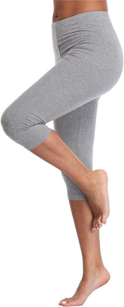 Women&#39;s Lightweight Soft Capri Leggings Crop Leggings 3/4 Stretch Yoga Pants