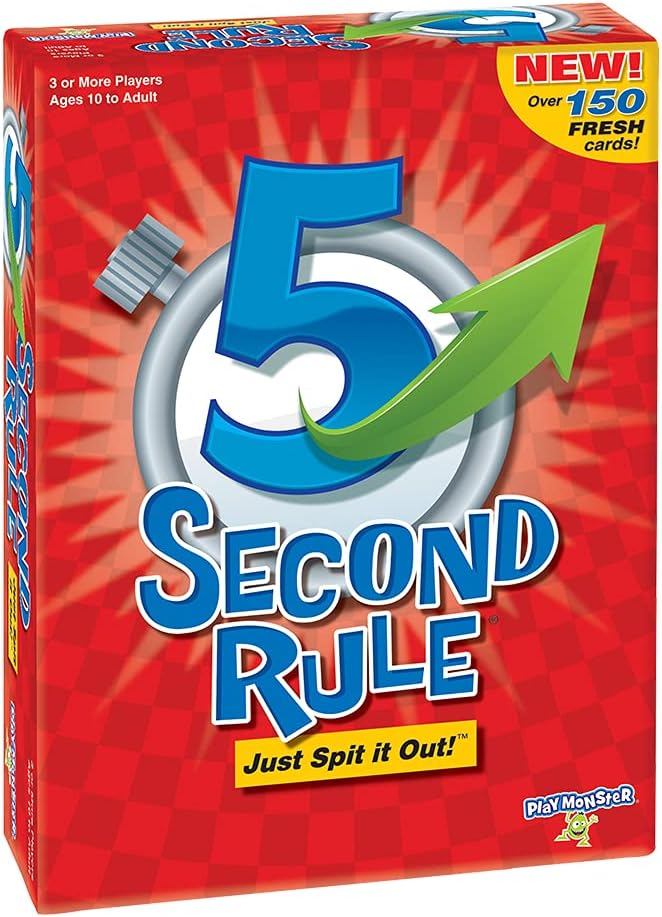 5 Second Rule Game - Simple Questions Card Game for Family Fun, Party, Kids, Travel, Game Night & Sleepovers - Think Fast and Shout Out Answers - For Ages 10 