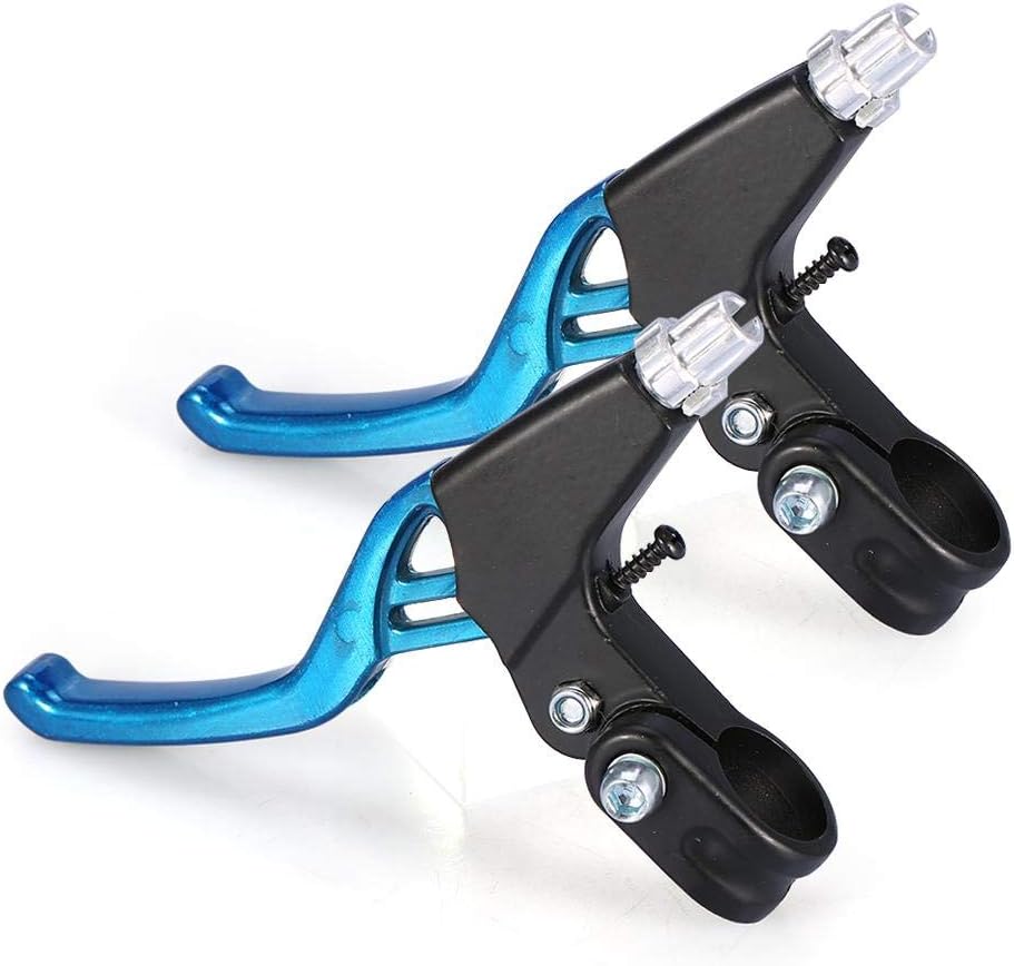 Dioche Brake Levers, Aluminium Mountain Bike Cycling Brake Level Handles Lever Set(1 Pair)(Blue)