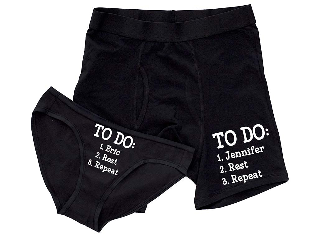 Men and Women Custom Funny Underwear Matching Set Funny Couple Underwear Personalized His Hers Gift