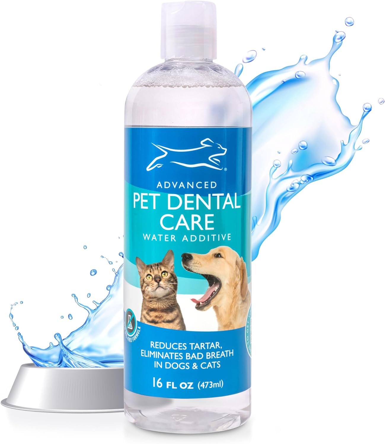 Emmy' Best EBPP Advanced Pet Dental Care Water Additive - Premium Cat & Dog Dental Care and Dog Breath Freshener - No Brush Formula Tartar & Plaque Remover for Dogs Teeth