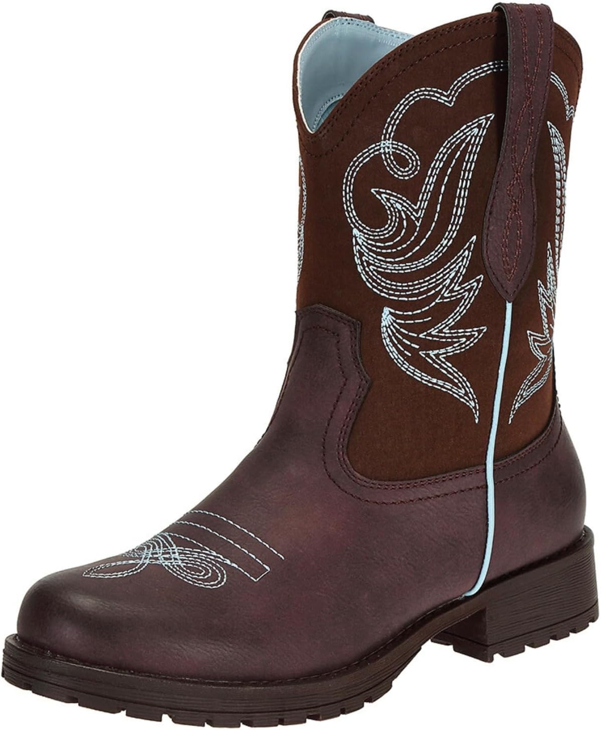 SheSole Western Cowboy Boots for Women Round Toe Mid Wide Calf Riding Work Short Cowgirl Boots