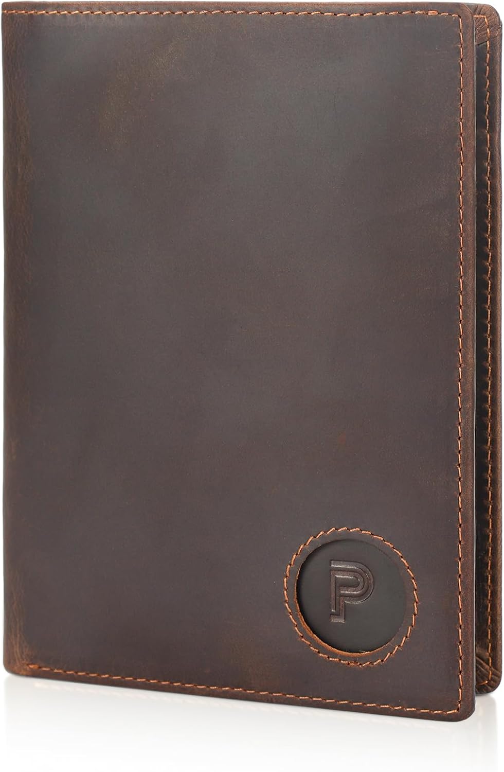 Polare Luxury RFID Blocking Leather Passport Holder Travel Wallet For Men and Women (Dark Brown with AirTag Slot)