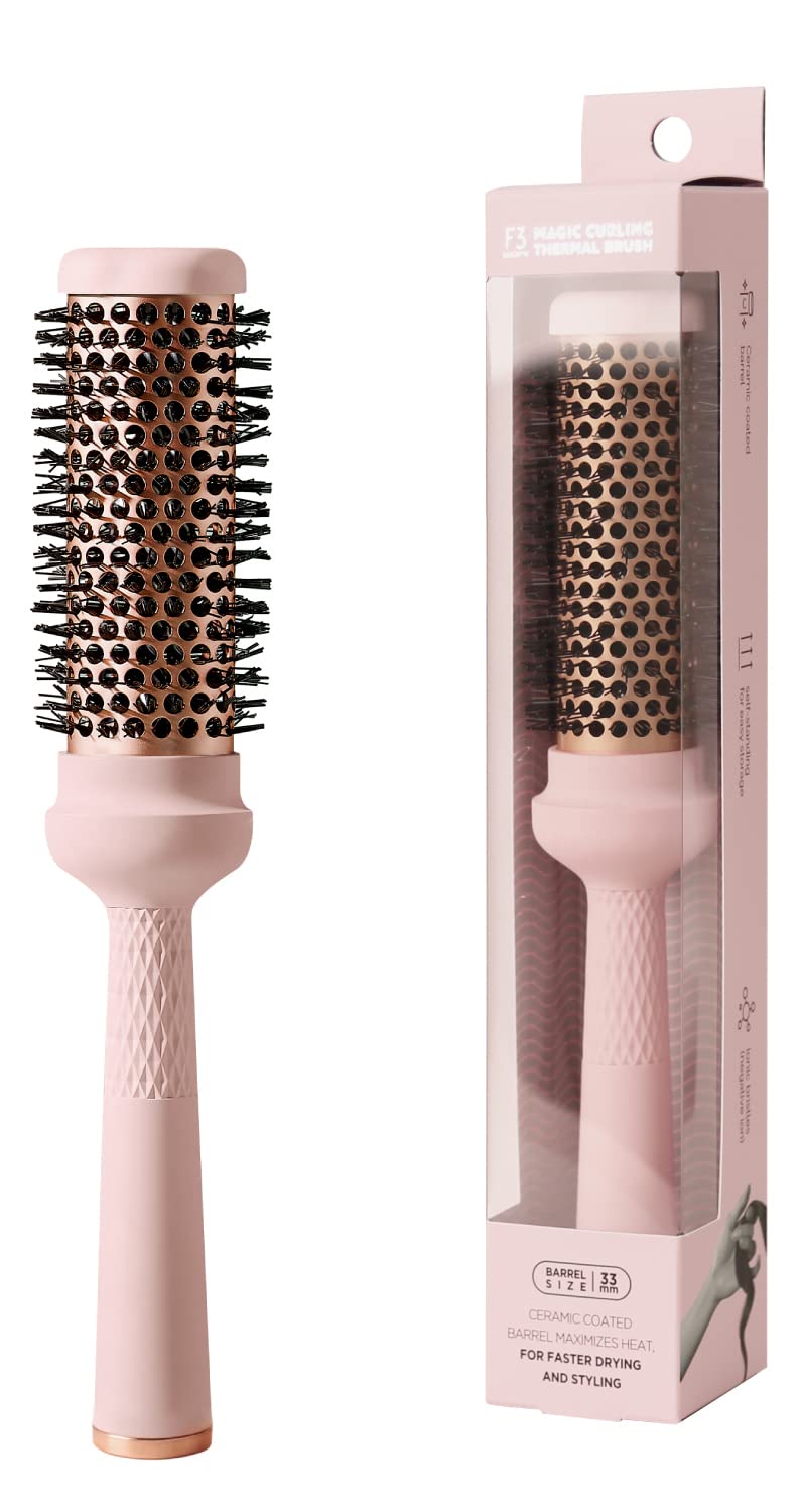 Round Brush (1.3 Inch), Cut Drying Time,Self-Standing Round Quick Styling Brush, Great Blowout, Ceramic Coated/Ionic Thermal Barrel,Blowout Volume, Wave Styler