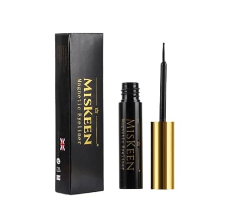 MISKEEN - Black Magnetic Eyeliner Works Perfectly with all Magnetic Eye Lashes Natural Look Water Proof, Strong Hold, Long Lasting, Water Proof And Sweat Resistant Travel Size 4ml