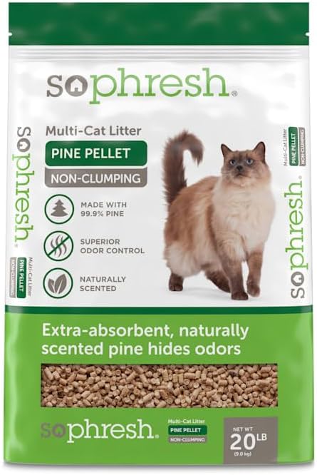 So Phresh Pine Pellet Non-Clumping Cat Litter, 20 lbs.