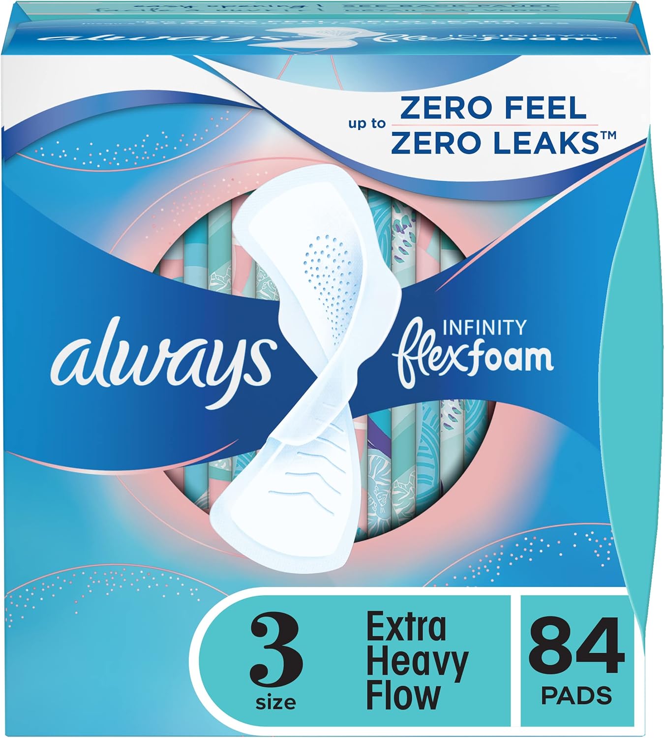 Always Ultra Thin Feminine Pads For Women, Size 3 Extra Heavy Long Absorbency, Multipack, With Wings, Unscented, 28 Count x 3 Packs (84 Count total)