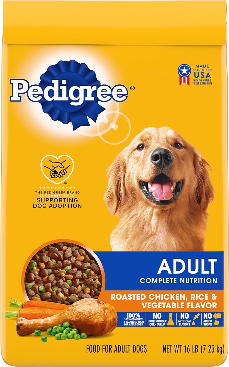 Pedigree Complete Nutrition Adult Dry Dog Food Roasted Chicken, Rice & Vegetable Flavor Dog Kibble, 16 lb. Bag