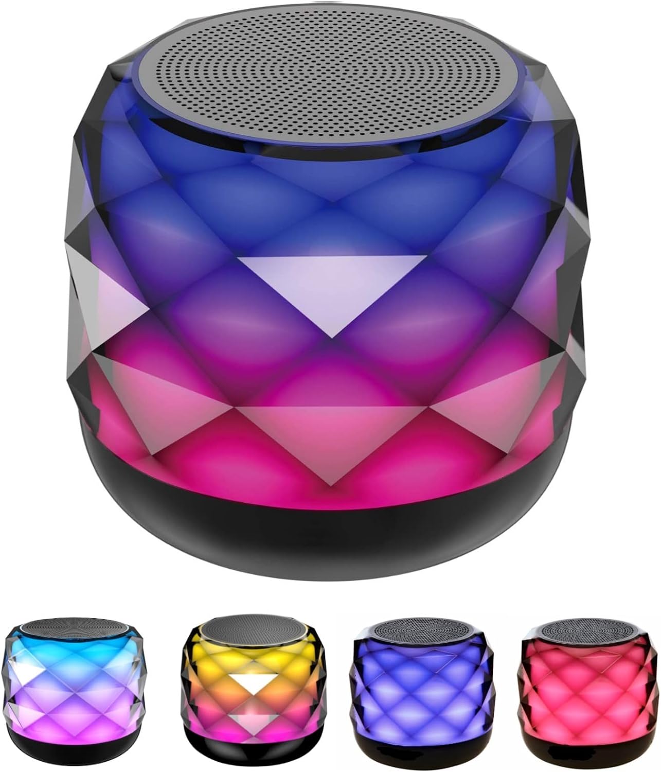 LENRUE Bluetooth Speaker, Small Mini Wireless Portable Speakers with Colorful Light, HiFi Sound, Long Playtime,Gift for Women Girls Kids Daughter Sister