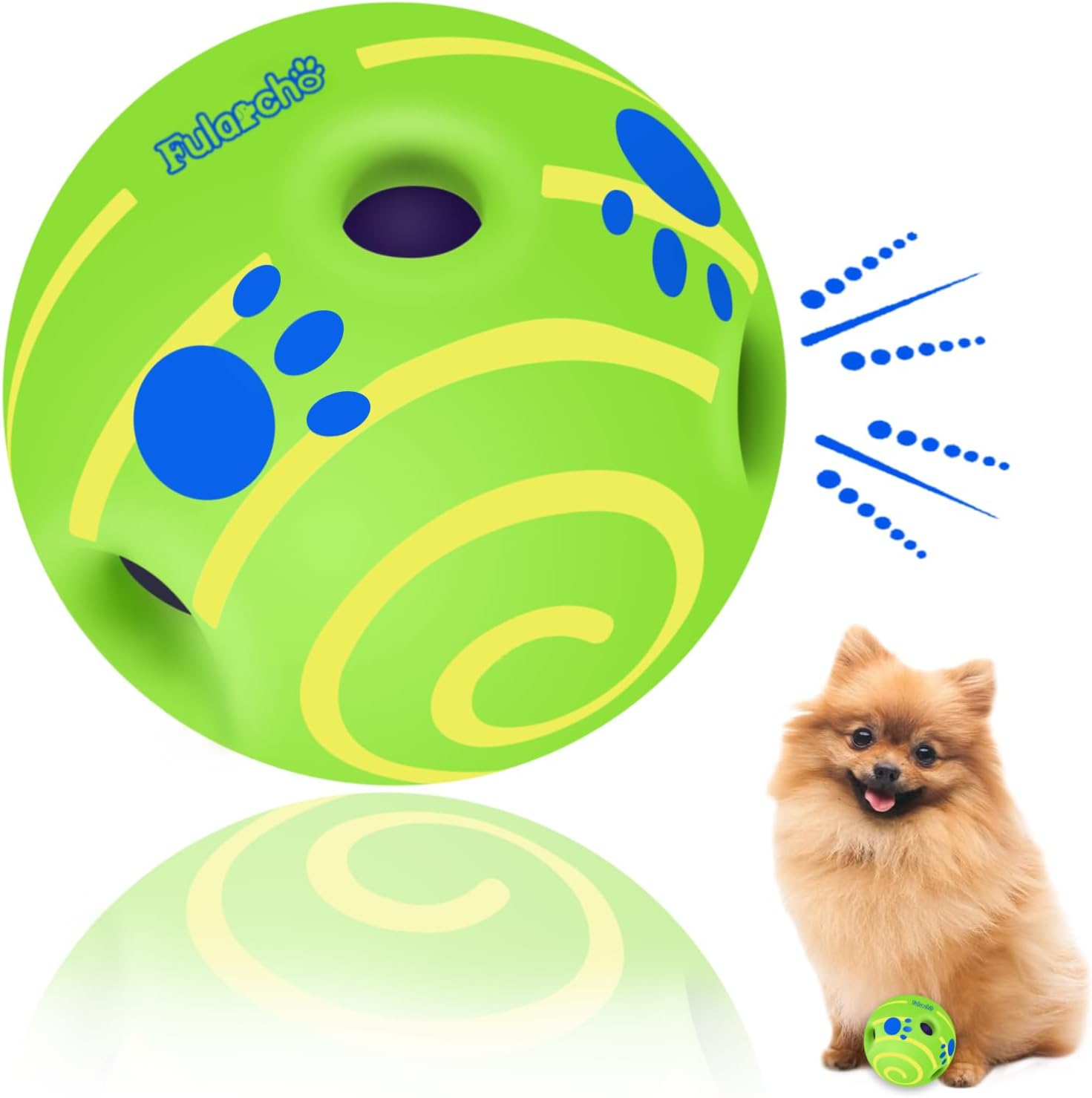 Wobble Giggle Ball for Dogs, Interactive Dog Toys for Boredom, Durable Wobble Ball, Fun Giggle Sounds Wiggle Ball, Active Rolling Ball for Small Dogs-2.75 inch